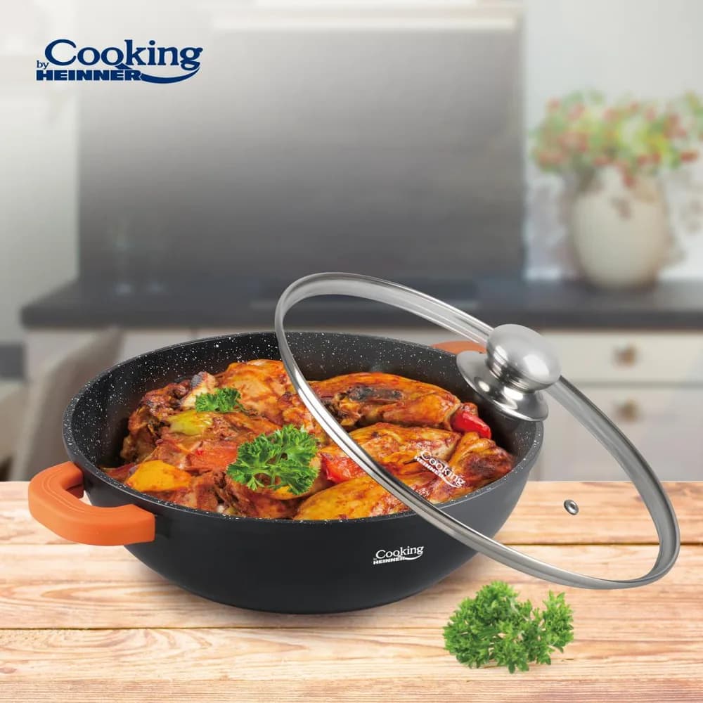 CRATITA ALUMINIU+CAPAC 28X8 CM,4.1L, DARK LINE, COOKING BY HEINNER — miniatură