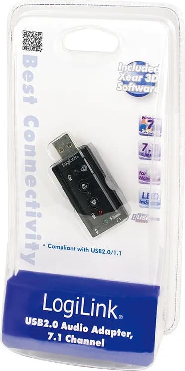 PLACA de SUNET Logilink, extern, 7.1, interfata USB 2.0, conectori 3.5 mm jack, "UA0078" — miniatură