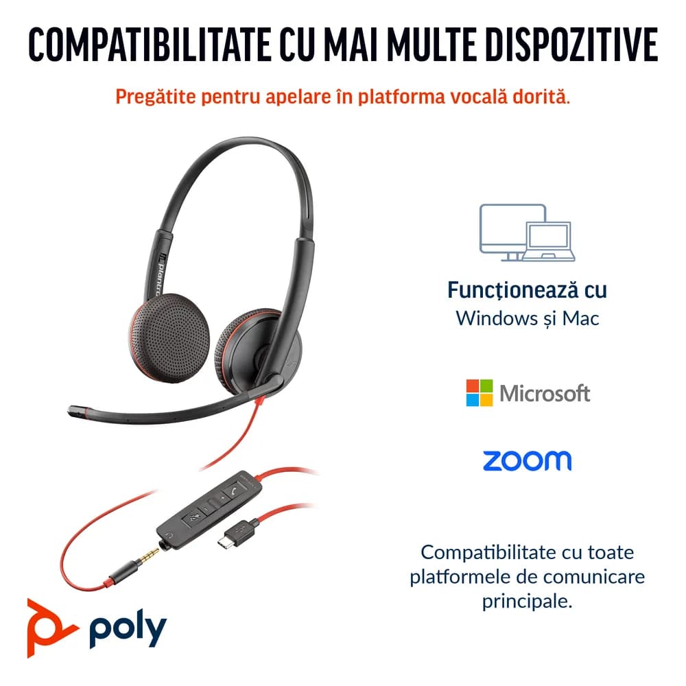 Poly BW 3225 USB-C HS +3.5mmP +USB-C/A"8X229AA" — miniatură