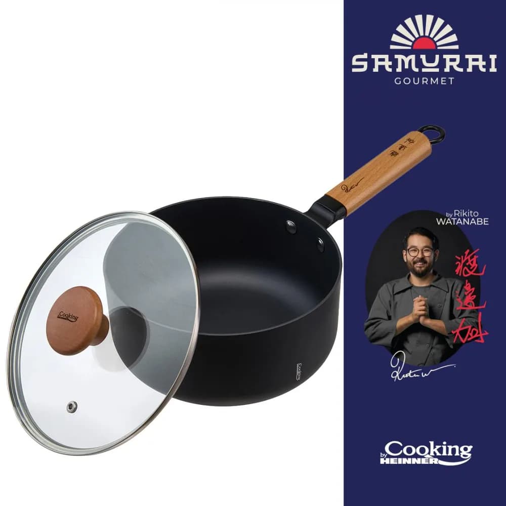 CASEROLA ALUMINIU + CAPAC 20X9.5 CM, 2.7L, RIKITO WATANABE, SAMURAI GOURMET, COOKING BY HEINNER — miniatură