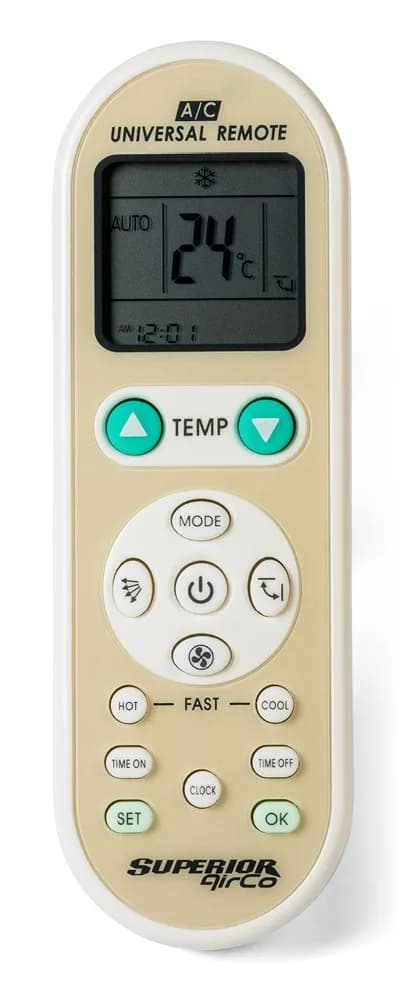 TELECOMANDA UNIVERSALA Superior, compatibila cu majoritatea modelelor de aer conditionat aflate pe piata, display luminat, bateriile (2 x AAA) nu sunt incluse, alb "SUPCU002"