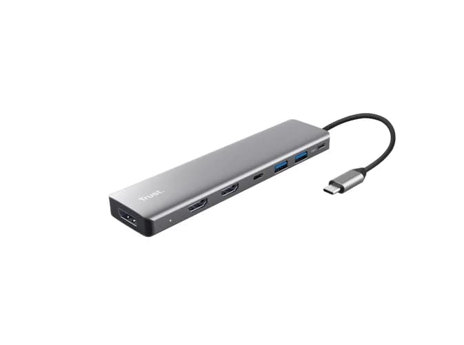 Hub USB Trust Dalyx 7-in-1, USB-C, 7 porturi, Gri