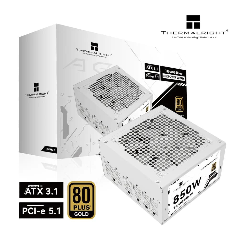 SURSA Thermalright "TR-AG 850", 850W, certificare 80 Plus Gold, modular, fan 120mm, alb, "TR-AG 850-W" — miniatură