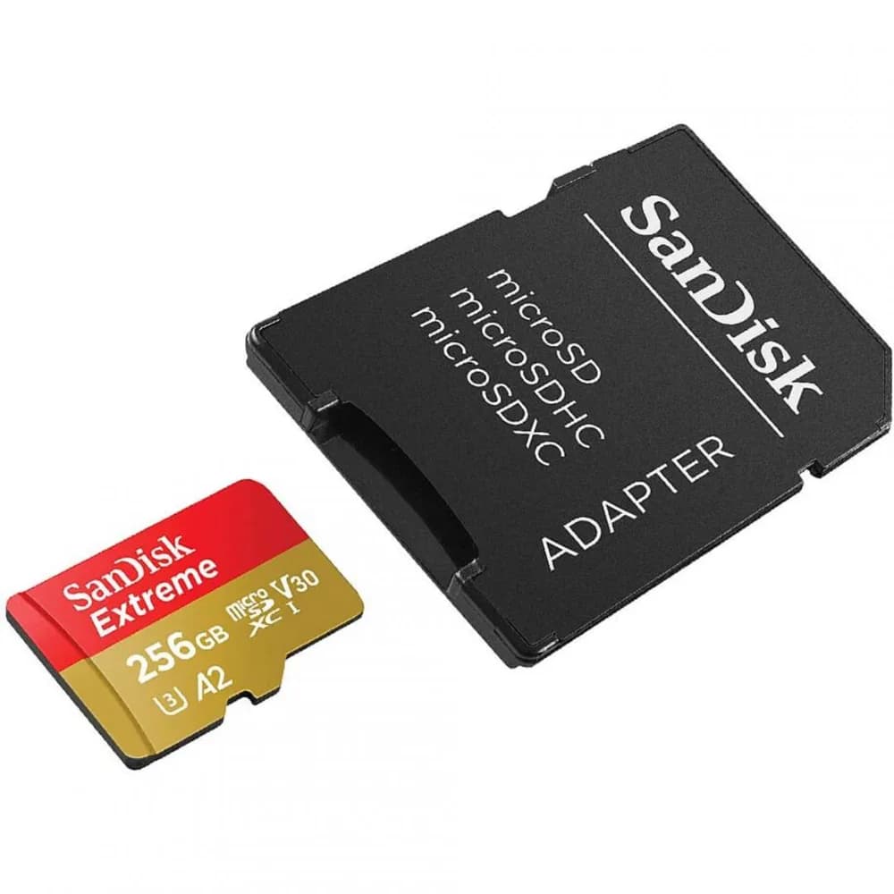 Card de Memorie MicroSDXC SanDisk Extreme PLUS, 256GB, Clasa 10, R/W speed: up to 100MB/s/ 90MB/s, include adaptor SD (pentru telefon)
