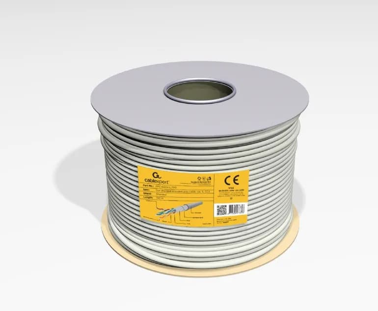 ROLA CABLU FTP GEMBIRD, Cat6, 100m, Cupru-Aluminiu, Litat, AWG24, gri, "FPC-6004-L/100" — miniatură