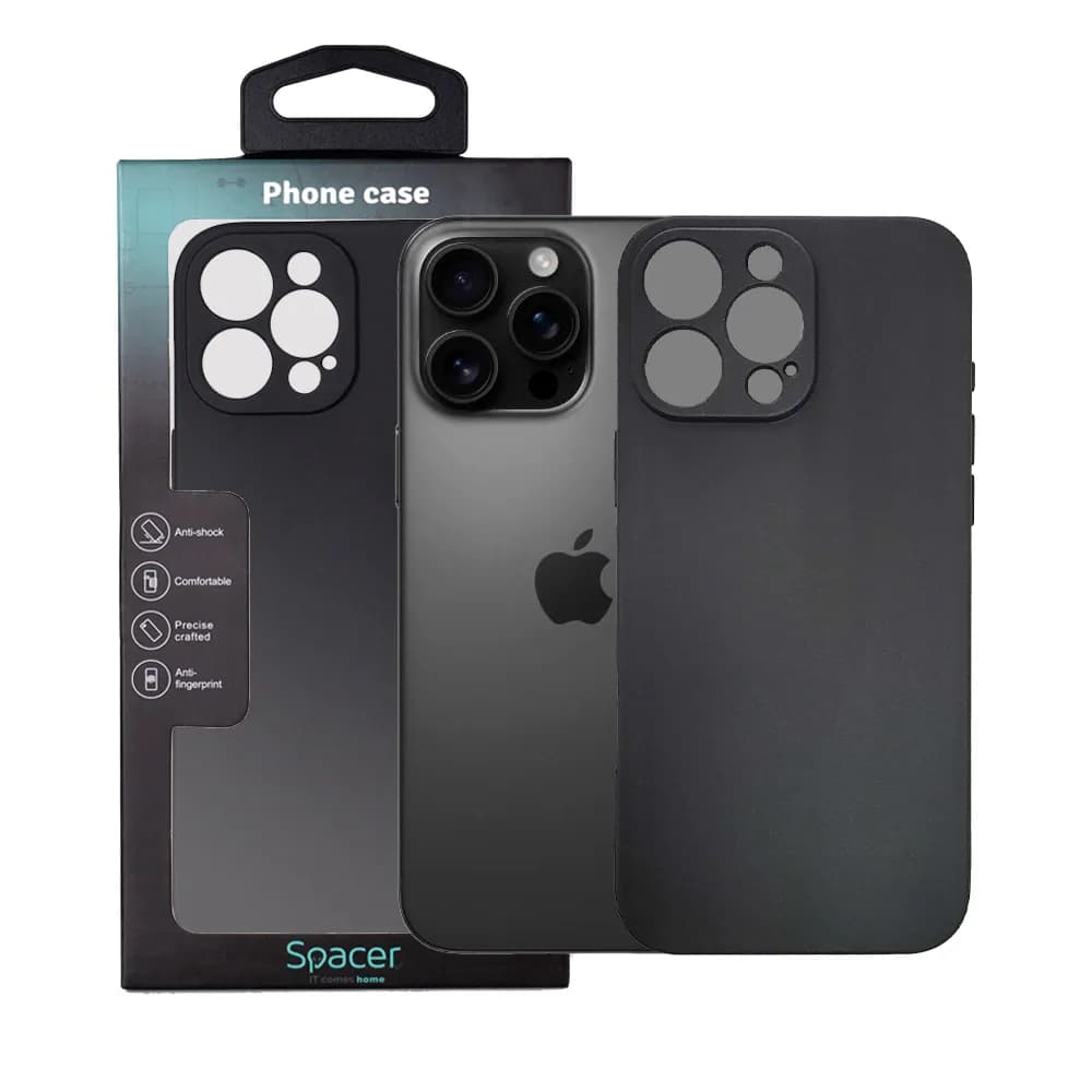 Husa Iphone 16 Pro Max Spacer, grosime 1.5mm, material flexibil TPU, negru "SPPC-AP-IP16PM-TPU"