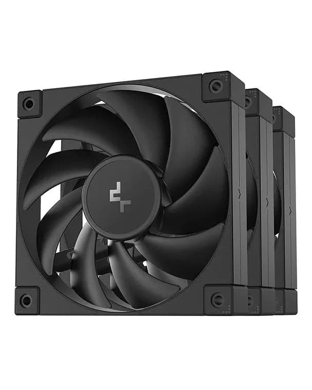 Set 3 ventilatoare DeepCool "FD12(3in1)", 120mm, 400-2050 RPM, FDB, 64.2 cfm, 4pin PWM, negru, "R-FD12-BKNPN3-G" - 6933412710929 — miniatură