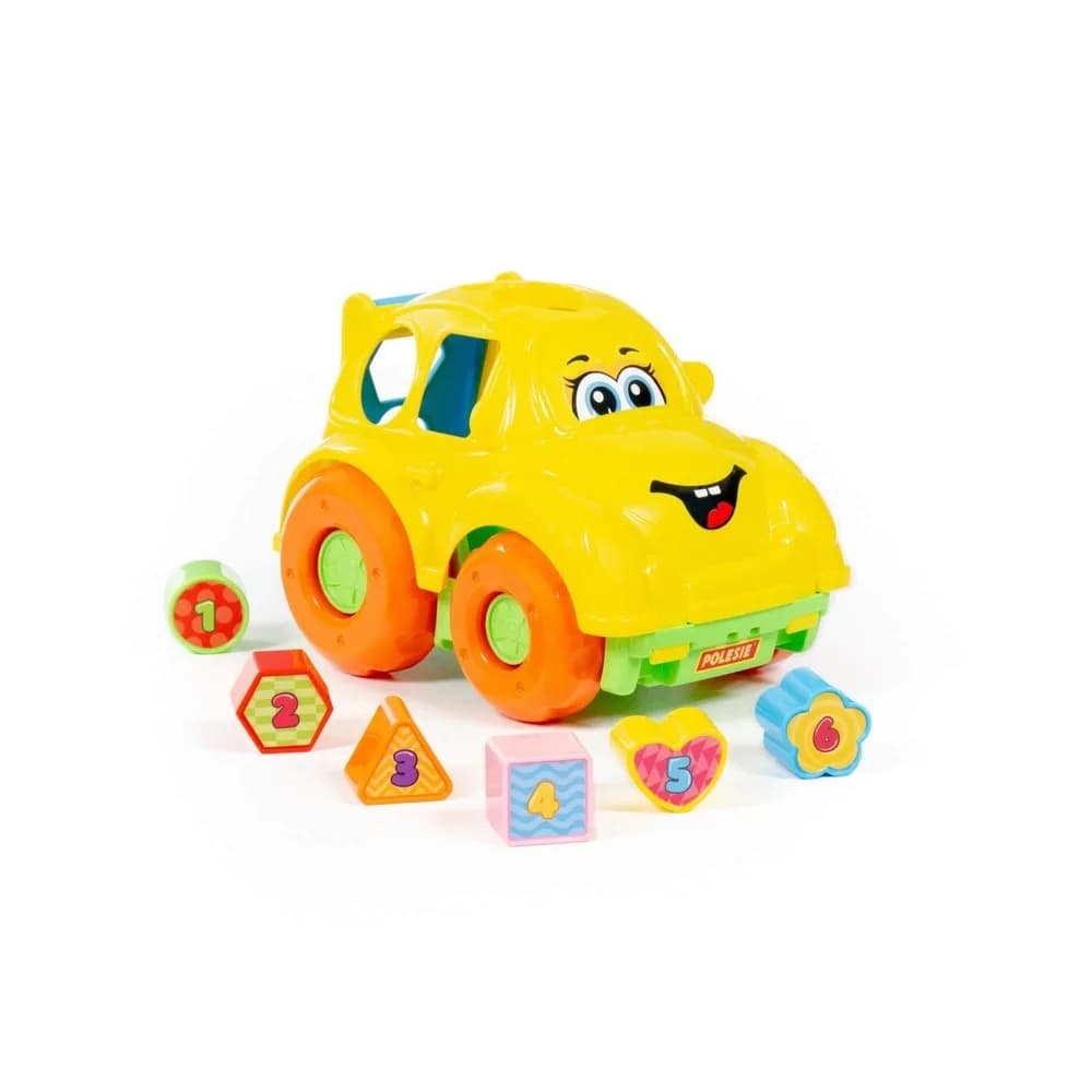 Masinuta + cuburi educative, 23.5x15.2x15.8 cm, Polesie — miniatură