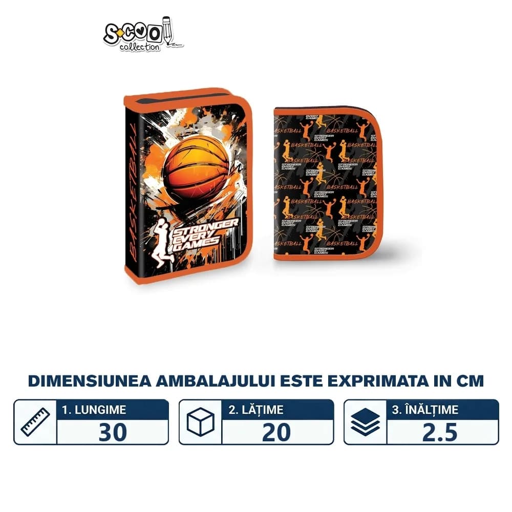 Penar echipat, 1 fermoar, 2 extensii, 32 piese, BASKETBALL - S-COOL — miniatură