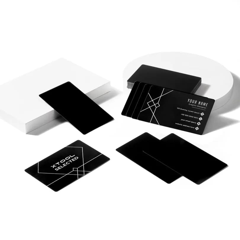 Material pentru gravare laser xTool Metal Business Cards – 60 buc (P5020124) — miniatură