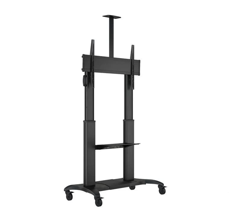 Stand TV mobil Multibrackets MB-6324, diagonala 60"-100", max. 90 kg, reglabil 1390-1740 mm, Negru, eligibil PNRAS/PNRR