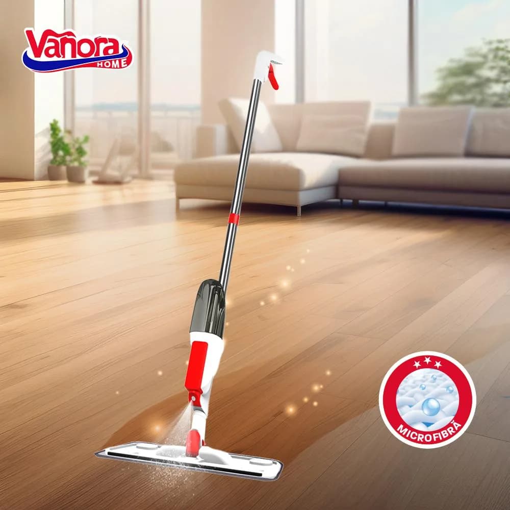 MOP SPRAY CU REZERVOR DETASABIL 350 ML, FAST CLEAN, VANORA HOME (mix 2 culori in bax, 6 rosii, 6 albastre) — miniatură