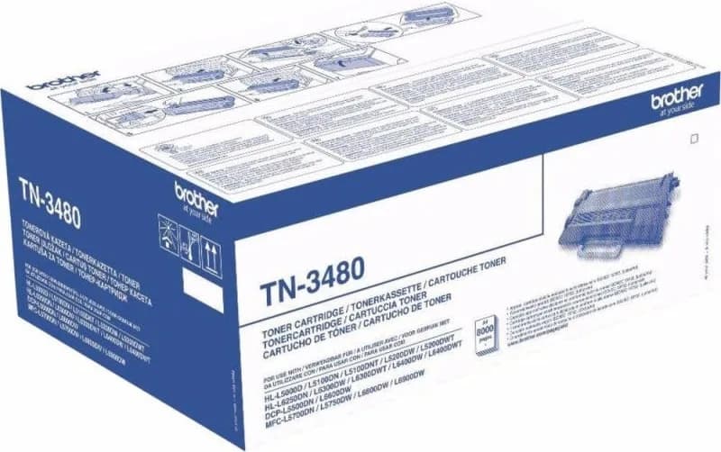 Toner Original Brother Black, TN3480, pentru HL-L5000|L5100|L5200|L6250|L6300|L6400|DCP-L5500|6600|MFC-L5700|L5750|L6800|L6900, 8K,"TN3480"
