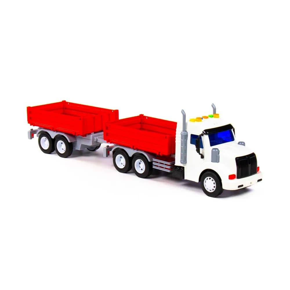 Camion + remorca cu lumina si sunet, 50.6x98x13 cm, Polesie — miniatură