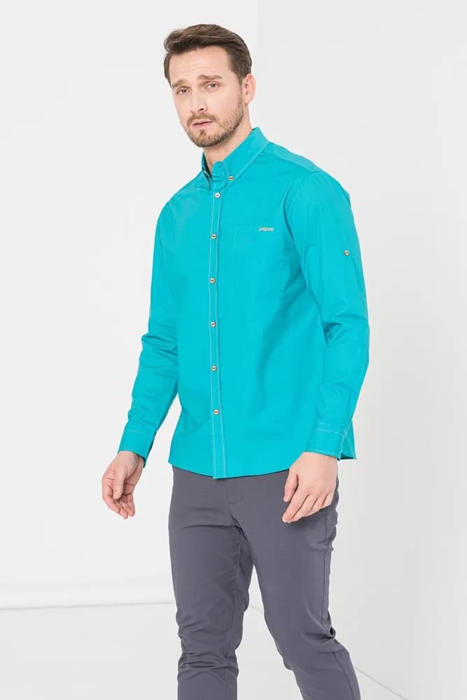 CAMASA CASUAL BARBATI TURQOISE XL — miniatură
