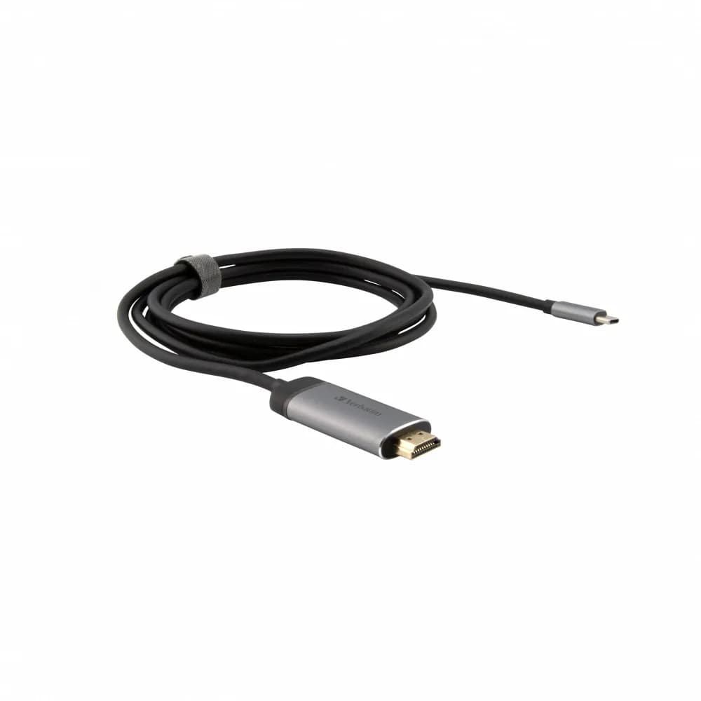 CABLU video VERBATIM, 4K, USB Type C (T) la HDMI (T), cablu 1.5 m, brushed metal "49144" — miniatură