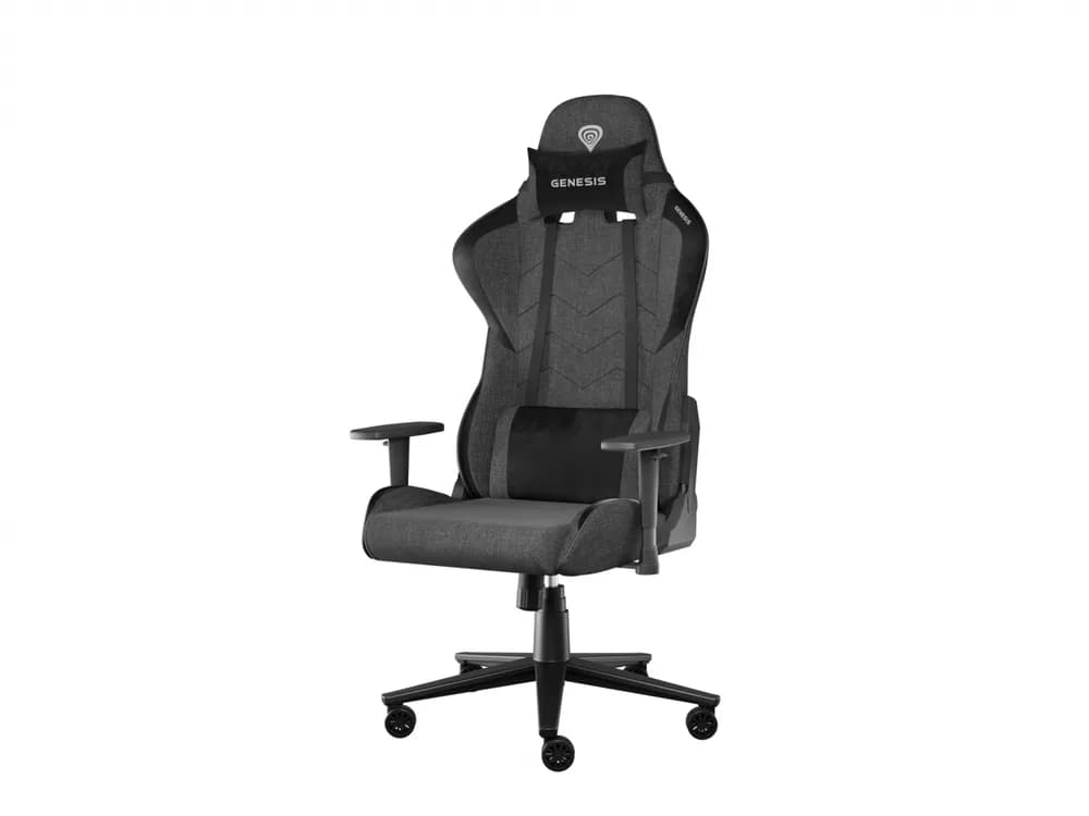 Scaun gaming Genesis Nitro 550 G2, material Synthetic PU + Textil, reglabil pe inaltime, greutate maxima suportata 150 kg, inaltime scaun reglabil 46.5 - 53.5 cm, spatar ajustabil 135°, dimensiuni roti 60mm, gri — miniatură