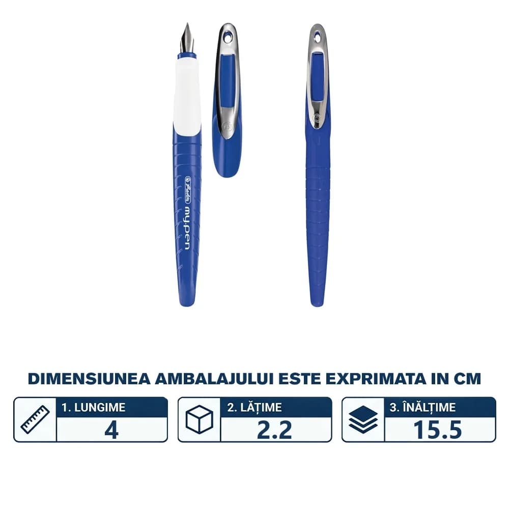 Stilou My Pen, penita M, albastru/alb - vrac — miniatură