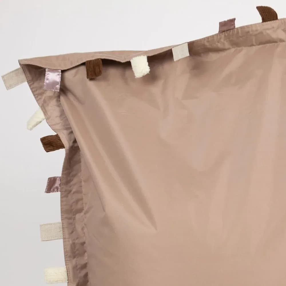Set de perne de podea puf senzoriale cu etichete tactile – 1x albastru și 1x natural, 100cm x 125cm — miniatură