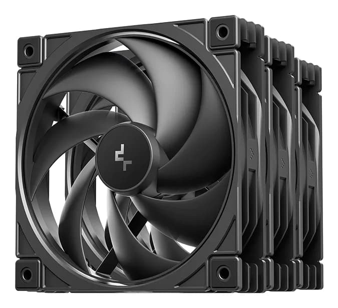 Set 3 ventilatoare DeepCool "FD12 V2 3IN1", 120mm, 500 - 2500 RPM, hydro bearing, 79 cfm, 4-Pin PWM, negru, "R-FD12V2-BKNPN3-G"