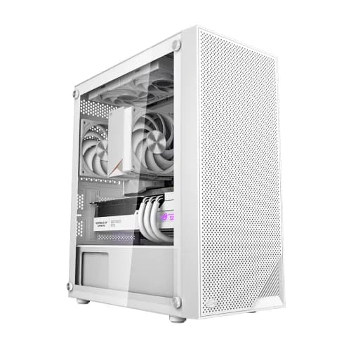 CARCASA PCCooler, middle tower, gaming, fara sursa, suporta 7xfan, PSU shroud, USB 3.1 gen x 1, USB 2.0 x 2, audio+mic, 5 sloturi expansiune, alb, "C3B310-WHP0-GL" — miniatură