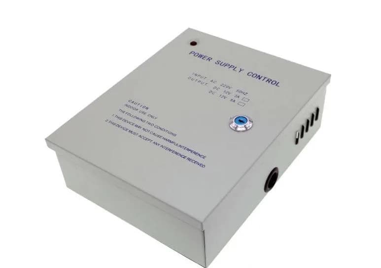 SURSA ALIMENTARE  5A CARCASA METAL Input voltage: 220V AC~240V AC; 50~60Hz Output voltage: 11V DC-14V DC 5A Output contact: locking, access control, exit button Backup battery: Support 12V/7AH (not included)