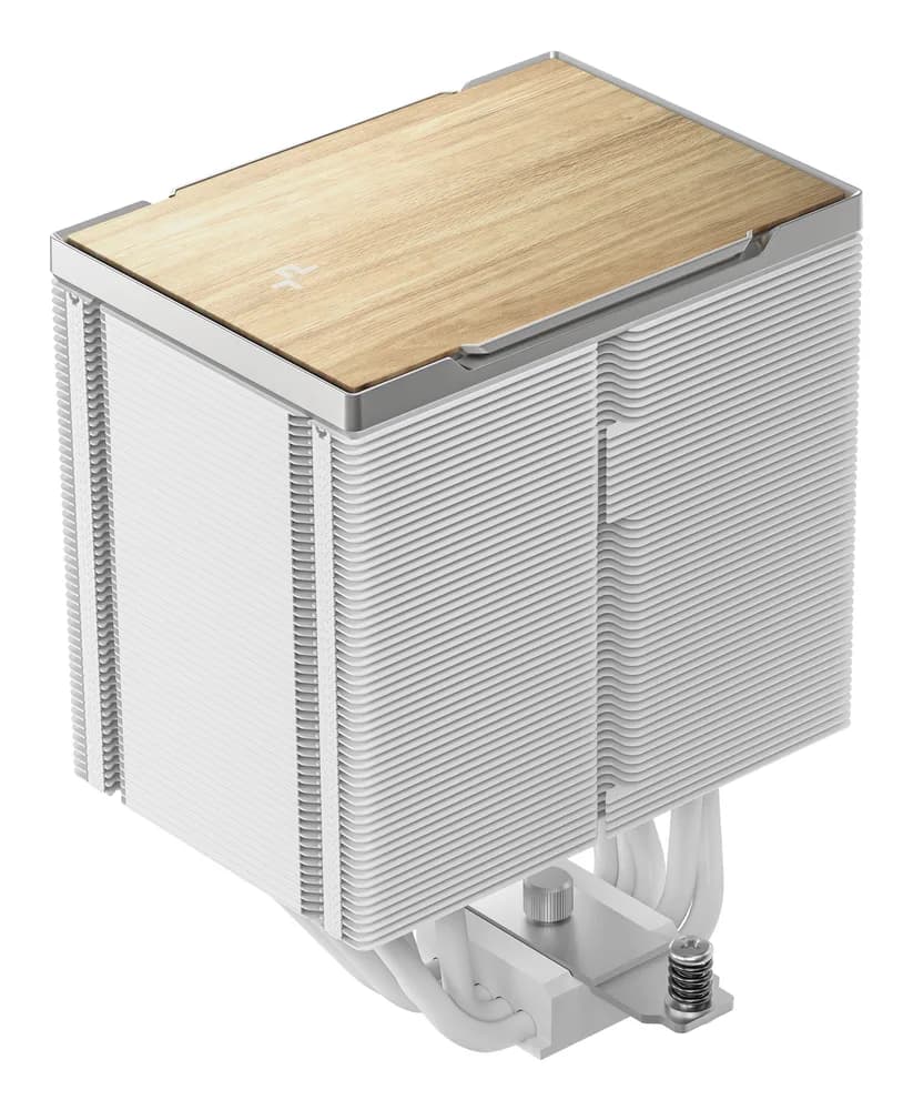 COOLER DeepCool "AK500 G2 WH" skt. Intel si AMD, racire cu aer, vent. 120mm, 2200 rpm, 5 heatpipes, inaltime 159mm, top cover lemn, alb,"R-AK500G2-WHNNMN-GJD" — miniatură