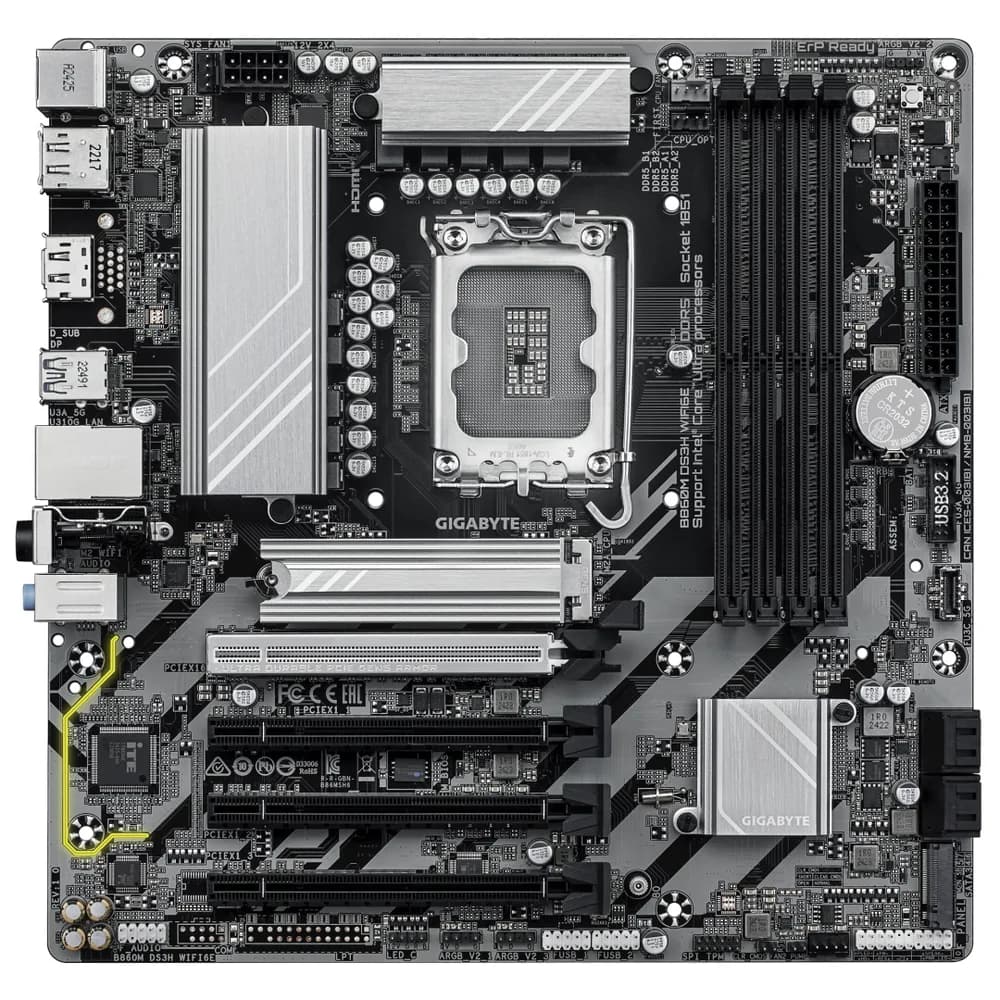 Placa de baza Gigabyte B860M DS3H WIFI6E, LGA 1851, DDR5, Micro-ATX — miniatură