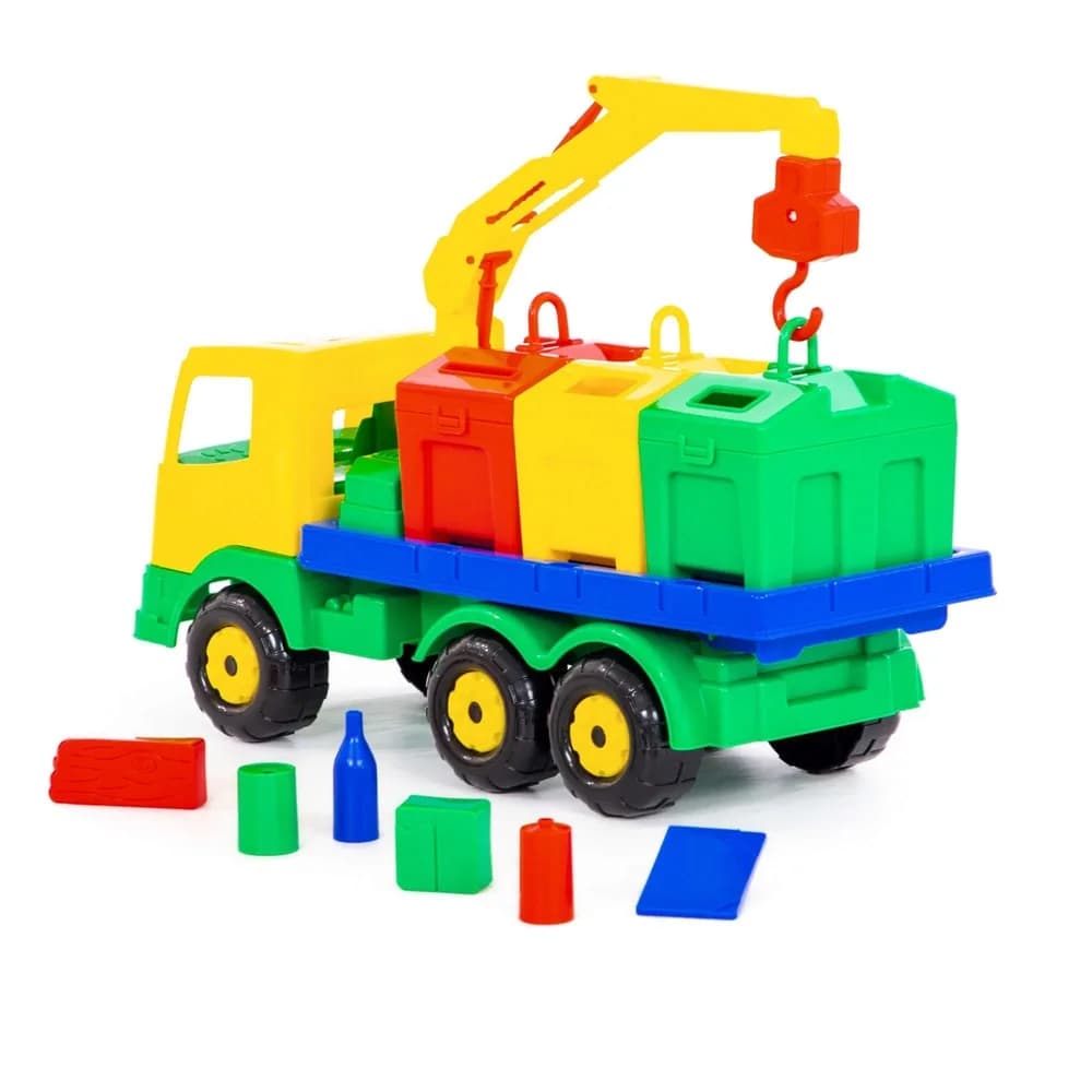 Masina salubrizare + containere - SuperTruck, 42x16x25cm, Wader — miniatură