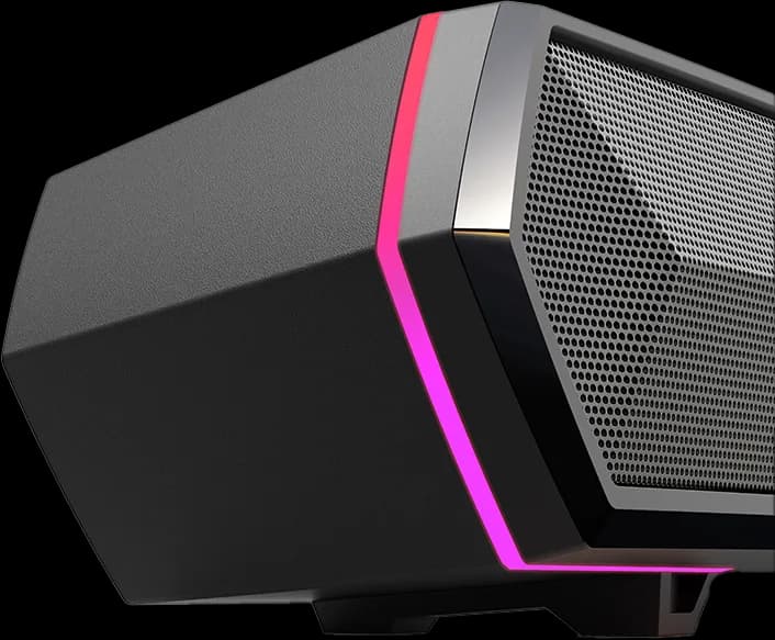 BOXE EDIFIER Gaming desktop, RMS: 5W (2.5W + 2.5W), Bluetooth 5.3, USB-A, RGB, sound card/ mic, dim. 485x70x80mm, black, "MG300-BK" — miniatură