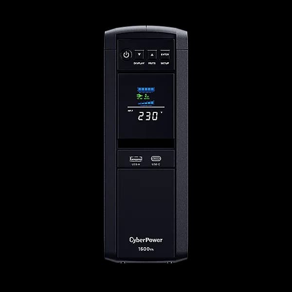 UPS CYBER POWER Line Int. cu Sinusoida Pura,tower,1600VA/ 1000W,AVR,6xShucko,LCD,2x12V/9Ah,Backup 3-10min,incarc.8h,USB,RS232,RJ45,GreenP,seria CP,"CP1600EPFCLCD"