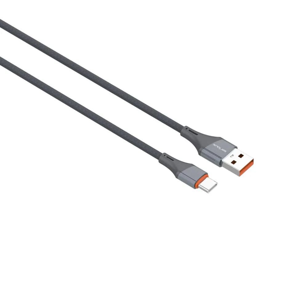 Cablu Serioux USB-A-TYPE-C 1M 30W.Lungime: 100 cm, Ieșire: 30W, tip cablu: USB-A la USB-C, culoare: Gri, funcție: încărcare și sincronizare — miniatură