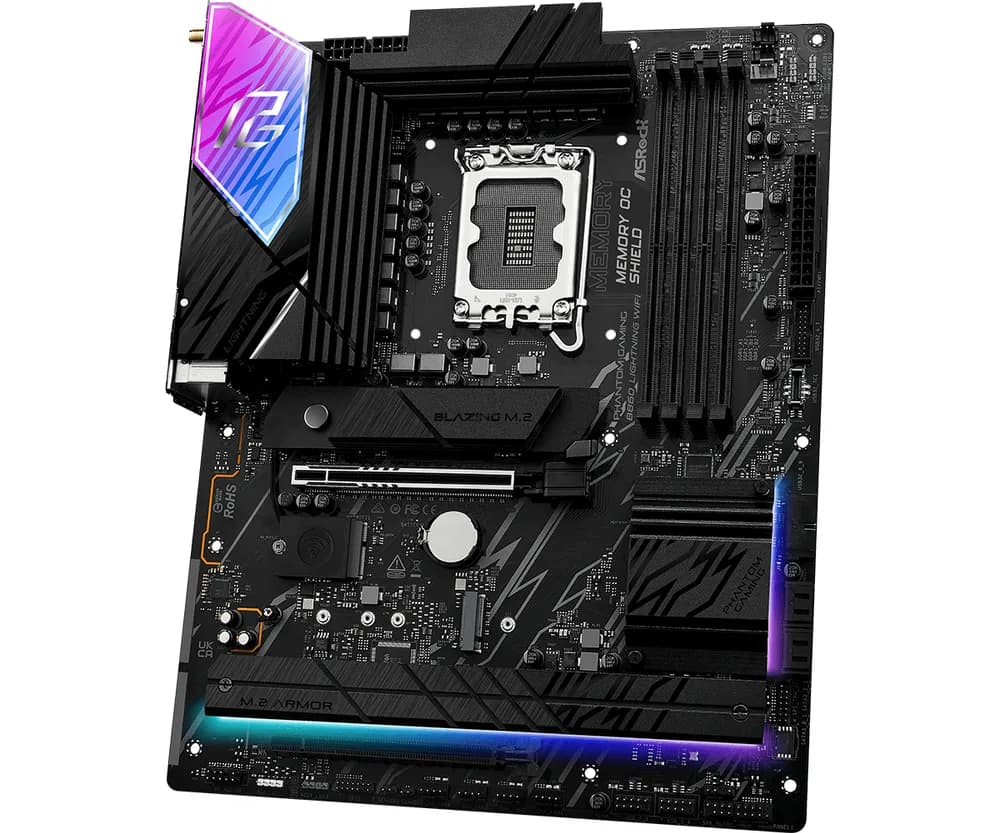 Placa de baza ASRock B860 Lightning WiFi 1851 ATX HDMI/DP/USB-C DDR5 "90-MXBR2-A0UAYZ" — miniatură