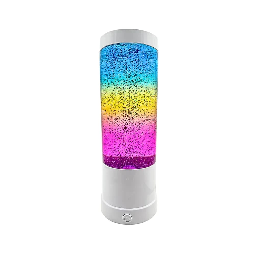 Lampă luminoasă cu sclipici curcubeu