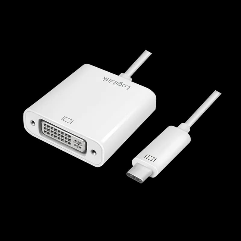 ADAPTOR video LOGILINK, adaptor USB-C (T) la DVI-I DL (M) 24+5pin, 0.15m, conectori nichelati, rezolutie maxima Full HD (1920 x 1200), plastic, dublu ecranaj, alb, "UA0245A"