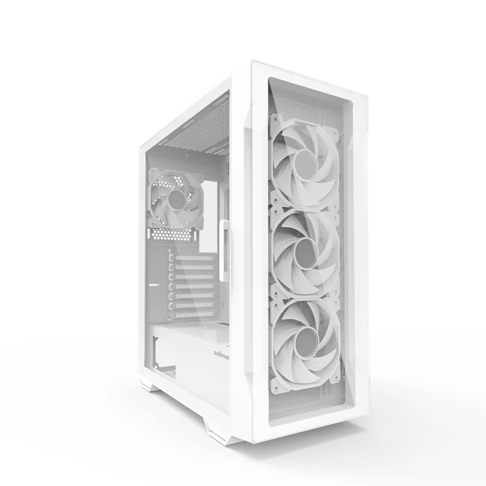 CARCASA Zalman "i3 Neo", middle tower, gaming, fara sursa, suporta 8xfan, 4xfan inclus, USB 3.1 gen1 x 2, USB 2.0x1, audio+mic, 7 sloturi expansiune, alb, "i3 NEO ARGB White" — miniatură