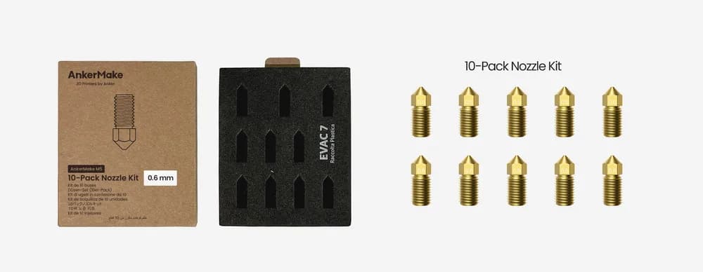 Duză AnkerMake M5 / M5C Brass kit 0,6 mm – 10 buc — miniatură