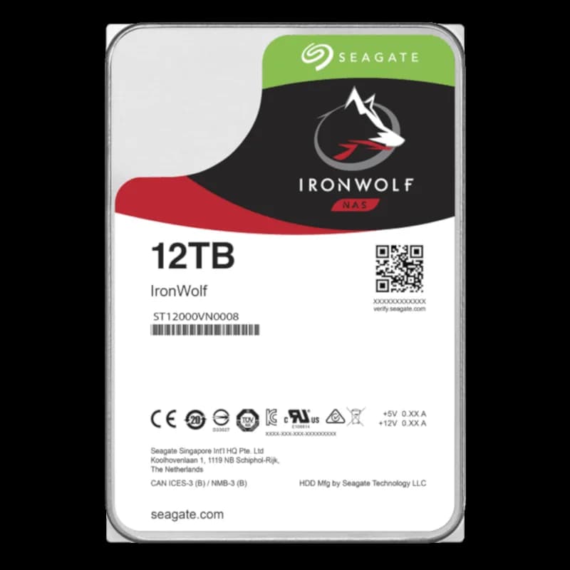 HDD SEAGATE 12 TB, IronWolf, 7.200 rpm, buffer 256 MB, pt. NAS, "ST12000VN0008"