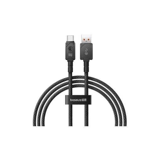 CABLU alimentare si date Baseus Unbreakable, Fast Charging Data Cable pt. smartphone, USB la USB Type-C 100W, 2m, braided aliaj zinc, negru "P10355801111-01" - 6932172633226