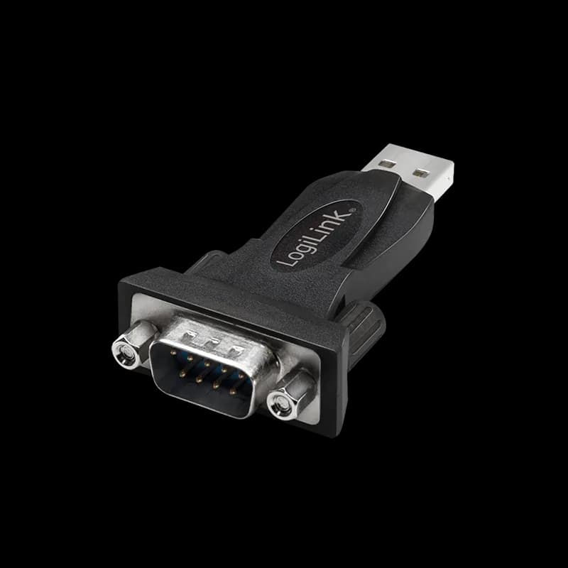 ADAPTOR USB LOGILINK, USB 2.0 (T) la Serial DB9M (9-pin)(RS232)(T), negru, "AU0002F" (include TV 0.06 lei)