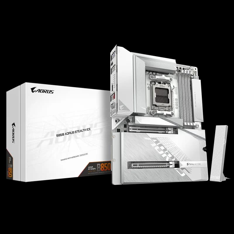 Placa de baza Gigabyte B850 AORUS STEALTH ICE, Socket AM5, DDR5, ATX