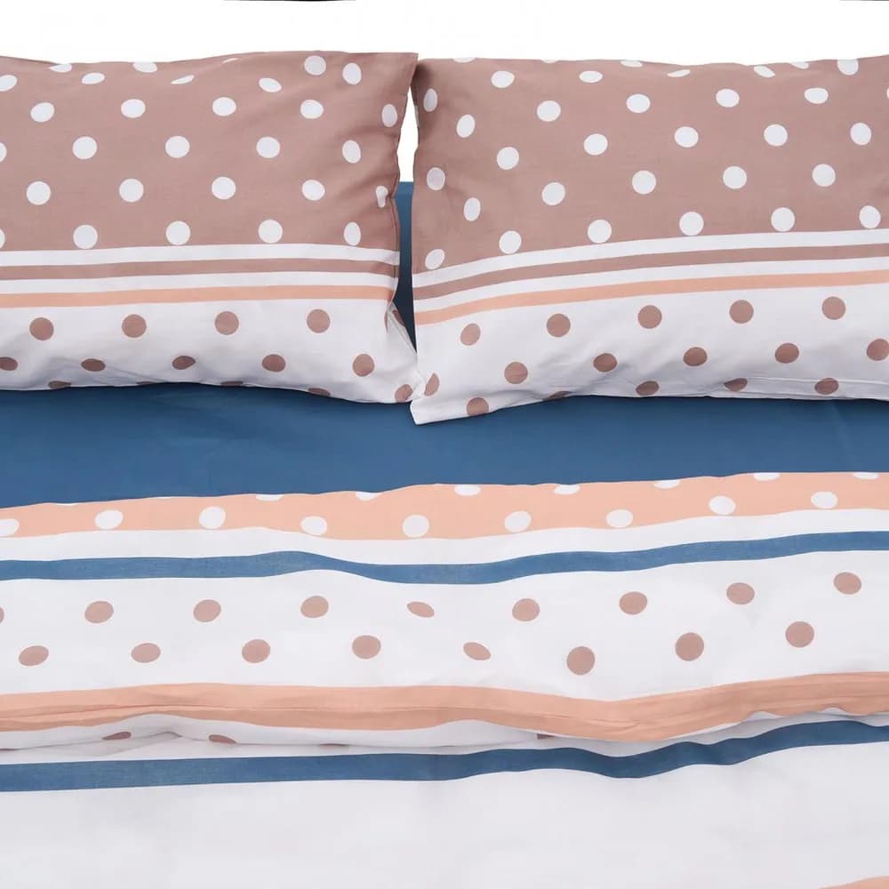 Lenjerie dubla 100% bumbac 4 piese, Polka — miniatură