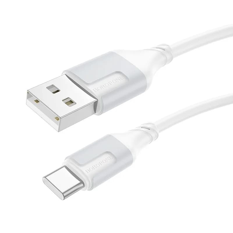 CABLU alimentare si date Borofone "BX101", Fast Charging Data Cable pt. smartphone, USB la USB Type-C 3A, 1m, alb "6941991108280"