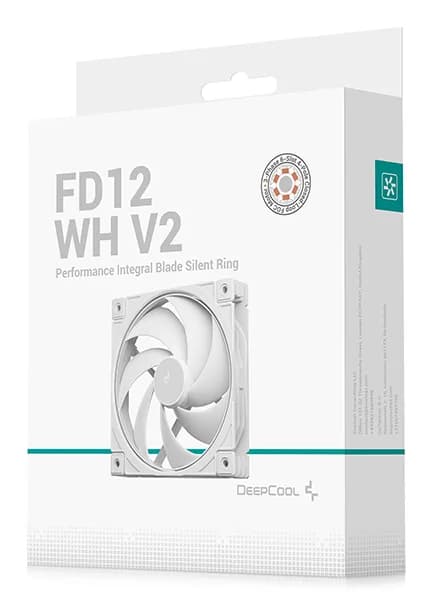 Ventilator DeepCool "FD12 WH V2", 120mm, 500 - 2500 RPM, hydro bearing, 79 cfm, 4-Pin PWM, alb, "R-FD12V2-WHNPN1-G" — miniatură