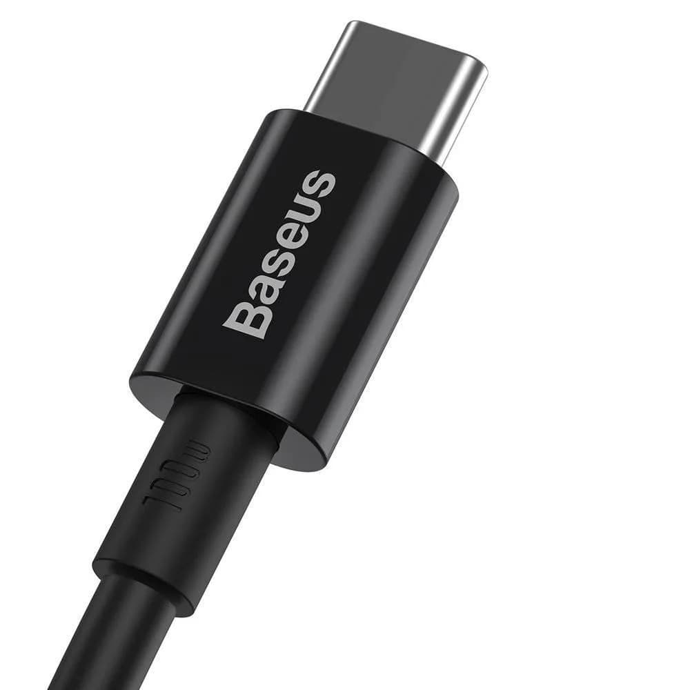 Cablu alimentare si date Baseus Superior, Fast Charging Data Cable pt. smartphone, USB Type-C la USB Type-C 100W, 1m, negru — miniatură