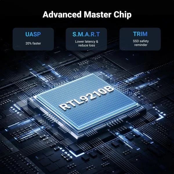 RACK extern Ugreen, "CM767" pt SSD M.2 NVMe/SATA compatibil cu form factor 2280, 2260, 2242 si 2230, cablu 50 cm USB-C 3.1 la USB Type-C 3.1, aluminiu, gri "15813" - 6941876218134 — miniatură