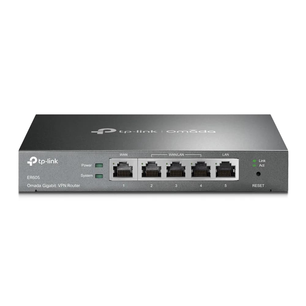 ROUTER TP-LINK wired Gigabit, 1 Gigabit WAN + 1 Gigabit LAN + 3 Changeable Gigabit WAN/LAN Ports, tehnologie VPN "ER605"