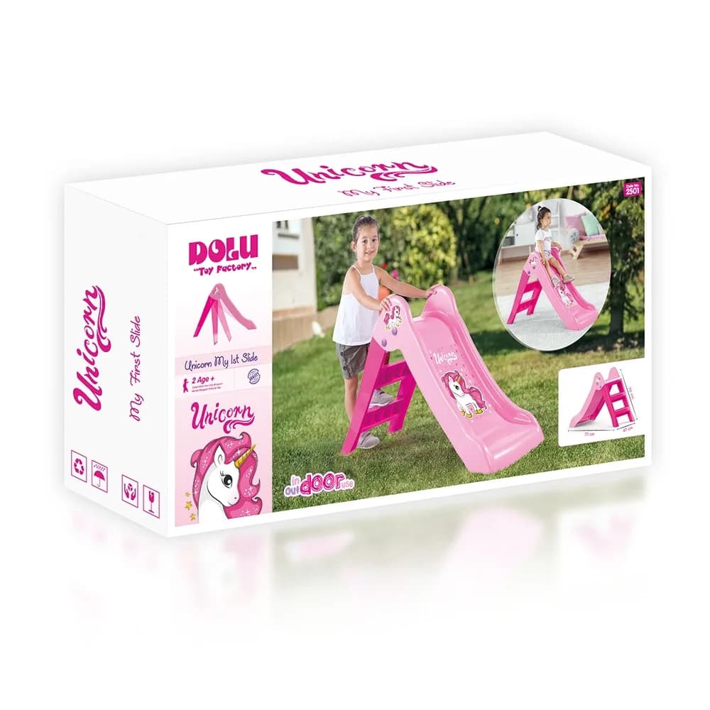Tobogan roz-Unicorn, 70x111x47cm - Dolu — miniatură