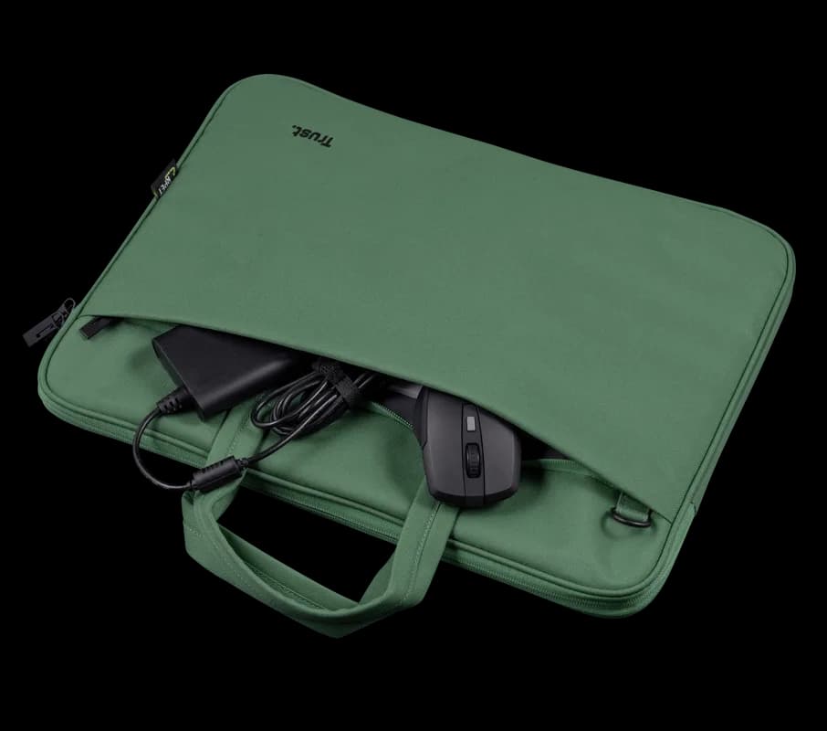 Geanta laptopuri Trust Bologna Eco 16", verde — miniatură
