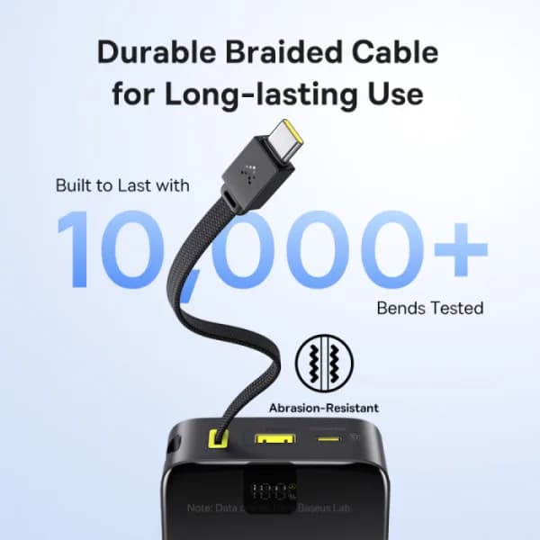 POWER BANK Baseus EnerFill FC51 Bipow2 Pro, 20000mAh, 22.5W, 1 x USB Type-C, 1 x USB, cablu integrat USB Type-C 22cm, negru, "E0027701" - 6932172691899 — miniatură
